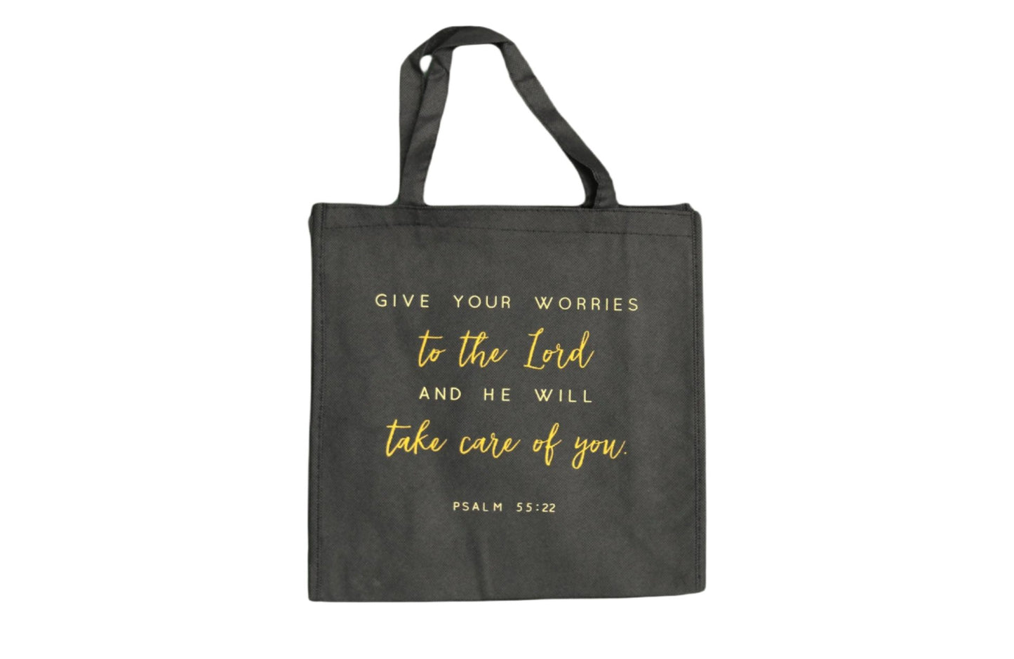 Psalm 55:22 Black Tote
