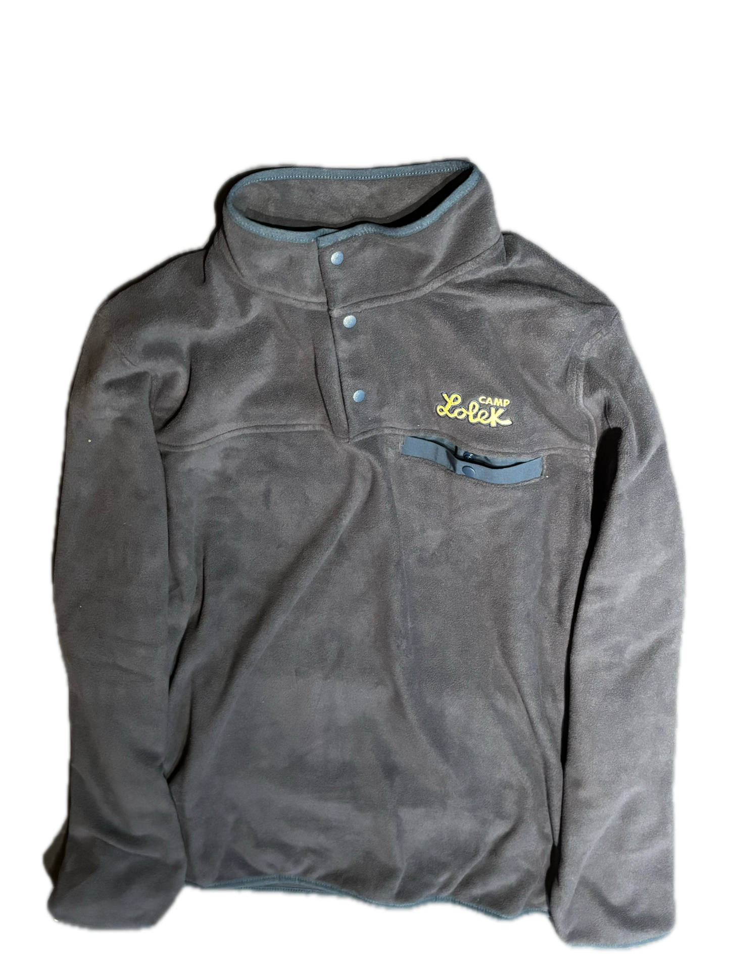 Navy Gray Camp Lolek Quarter-Button Sweatshirt